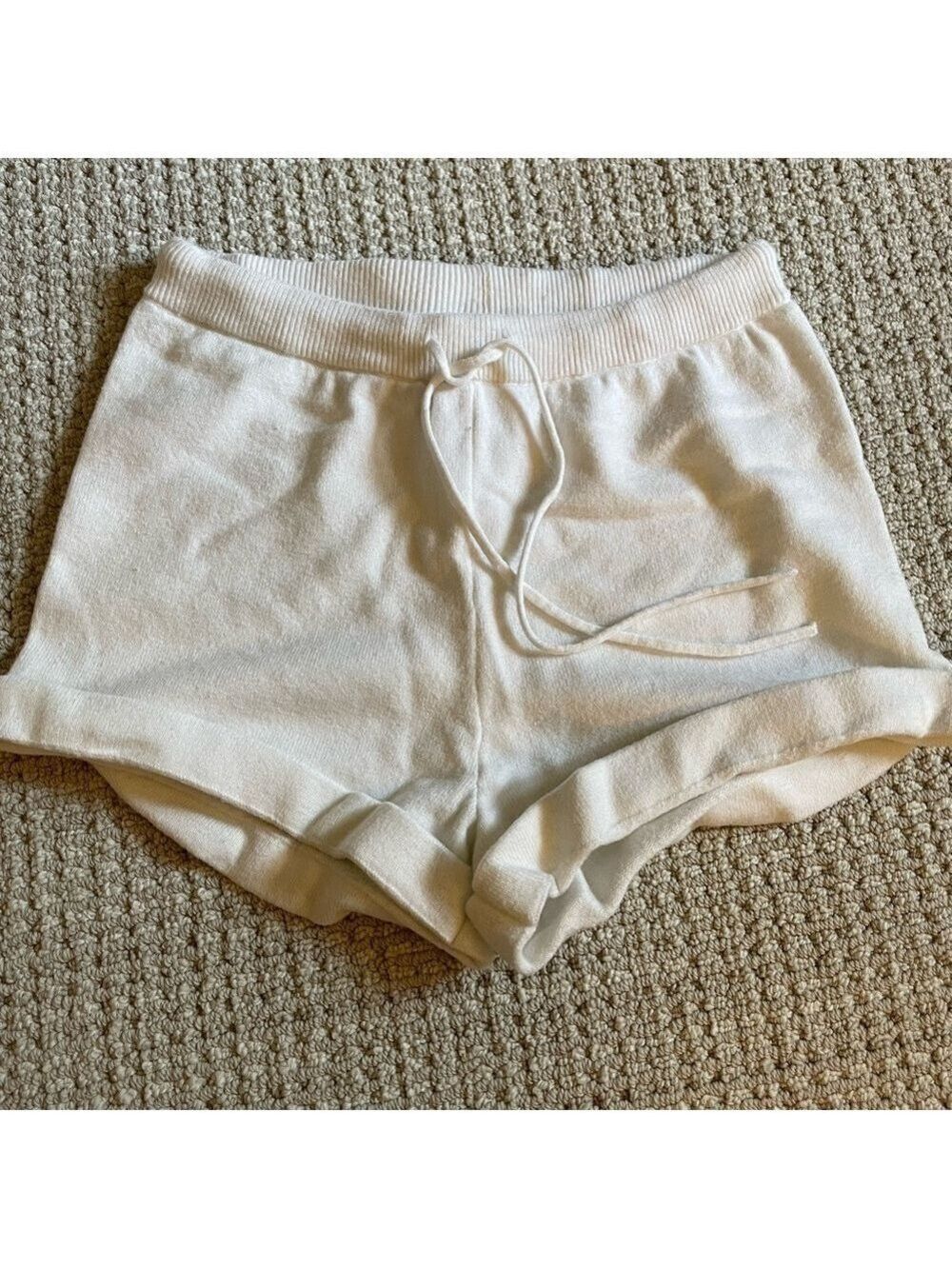 Forever 21 Cream Knit Shorts Elastic Waist XS